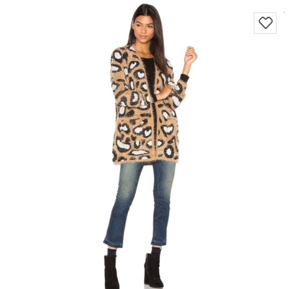 Show Me Your Mumu Cozi Cardi Golden Ears Eyelash Cardigan Womens S Cheetah Print View 3